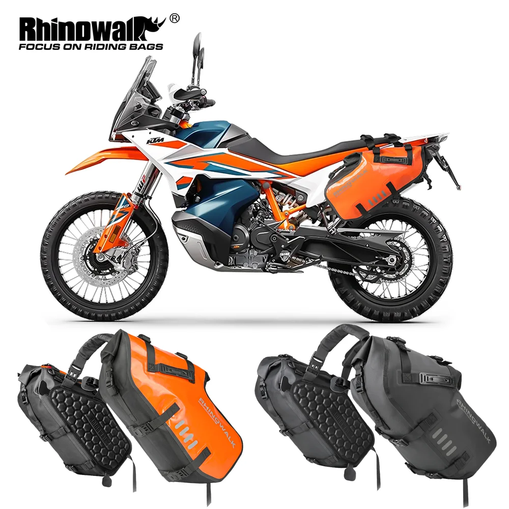 Rhinowalk Borsa da moto Borsa doppia laterale 100% impermeabile 18L/28L/48L Borsa da sella per moto Borsa da sella per motore Borse da sella Bagagli