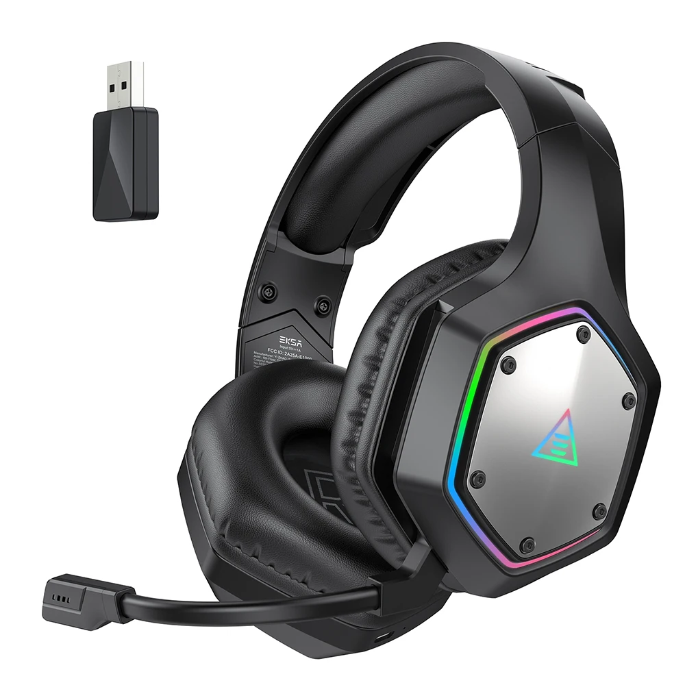 Eksa e1000wt 2,4 ghz kabellose Gaming-Kopfhörer 7,1 Surround-Headset-Gamer mit Mikrofon und geringer Latenz für PC/PS4/PS5/Xbox Image
