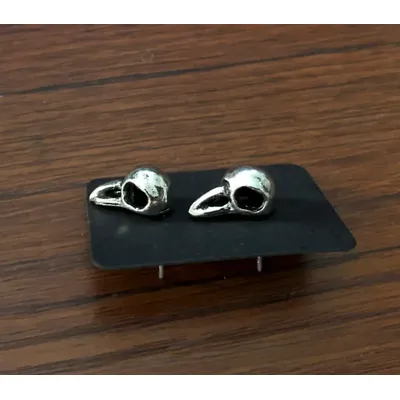 Gothic Raben Stud Spatz Krähe Vogel Schädel Aussage Ohrring Nu-Goth Schmuck