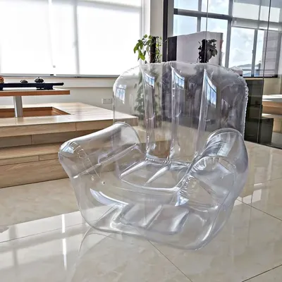 Auf Lager transparentes Sofa PVC aufblasbares Sofa Camping im Freien aufblasbare faule Liege Image
