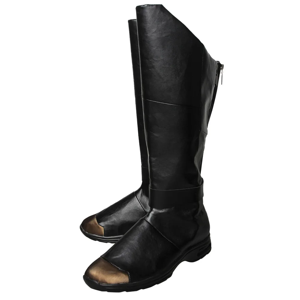 SCHWARZ Cosplay Schuhe Stiefel Halloween Karneval Cosplay Kostüm Zubehör Für Männer Image