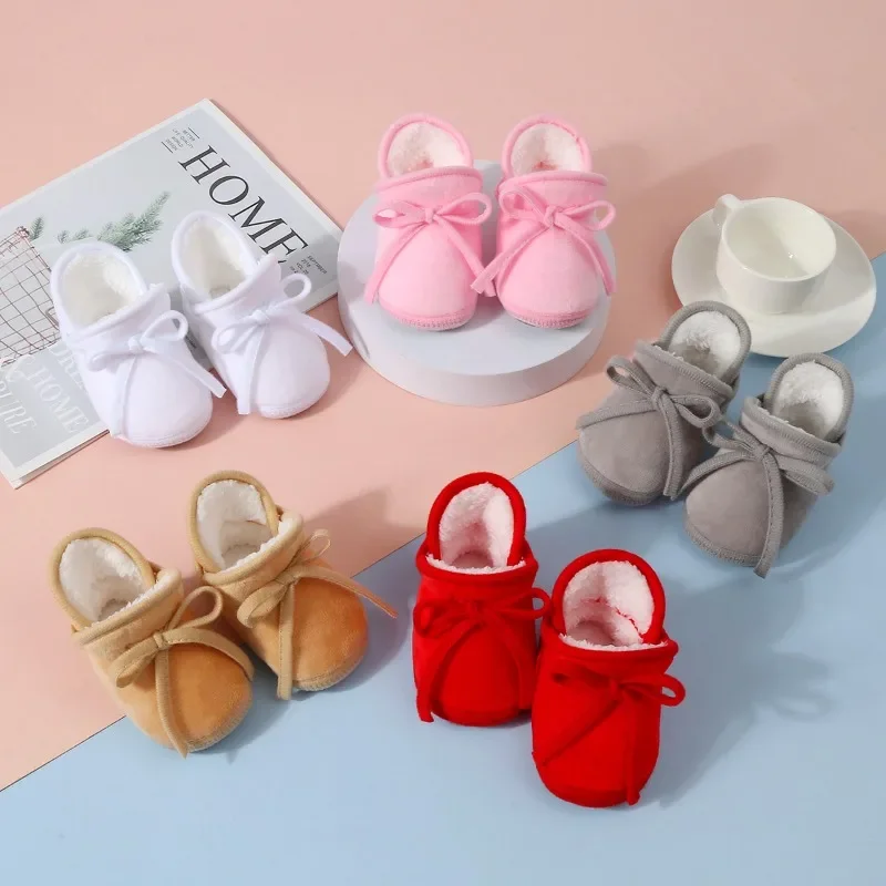 Winter warme Neugeborene Stiefeletten Babys ocken Schuhe Mädchen niedlichen Kleinkind Pre walker weichen Anti-Rutsch-Säugling Neugeborenen Krippe Crawl Jungen Schuhe Image