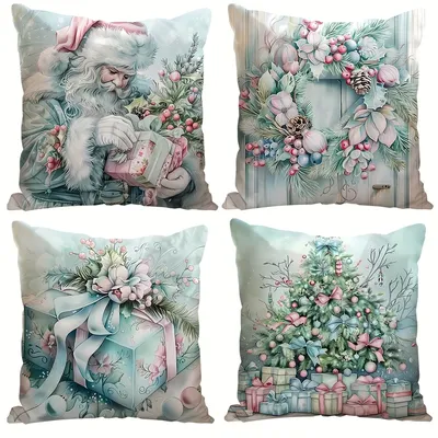 1 Stück Vintage-Weihnachtsdekorative Kissenbezüge, geeignet für Wohnzimmer, Sofa und Bettdekoration Image
