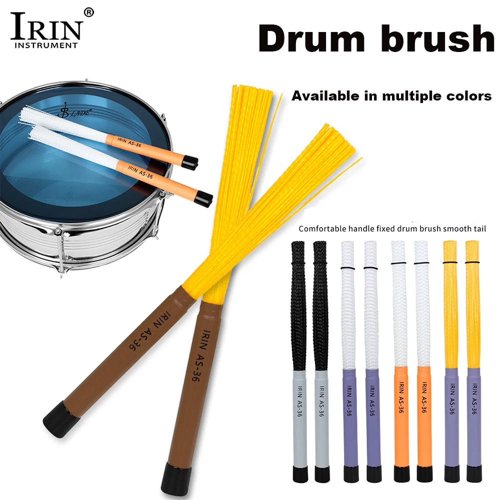 IRIN Ein Paar Drumstick Pinsel Holz Jazz Drum Stick Pinsel Von Drum Set Pinsel ABS Griff Percussion Drum Zubehör Image