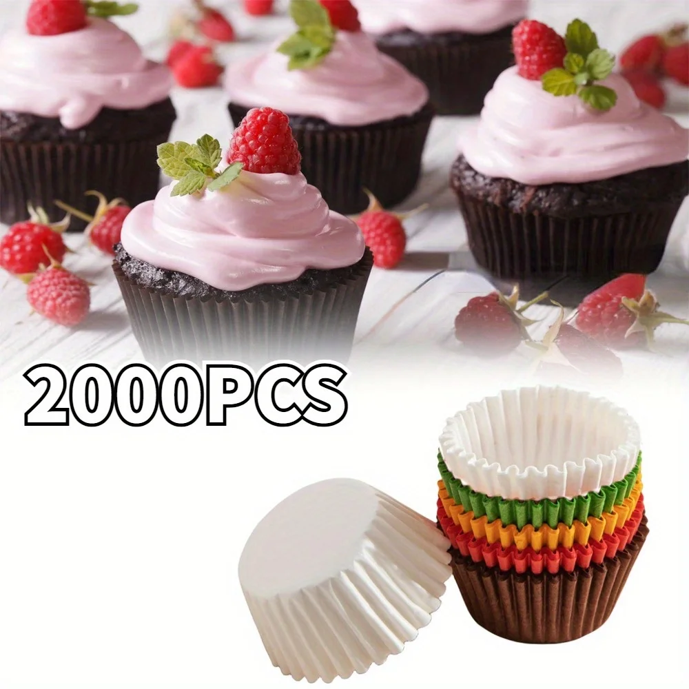 2000PCS Mini Cupcake Formen Papier Cupcake Liner Muffin Einweg Fettdicht Backen Dessert Form Wiederverwendbare Kuchen Dekorieren Werkzeug Image