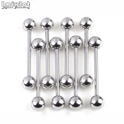 20 stücke 1,4*19mm Barbell Zunge Ring Zunge Piercing Nippel Ring Edelstahl Helix Piercing Ohrring