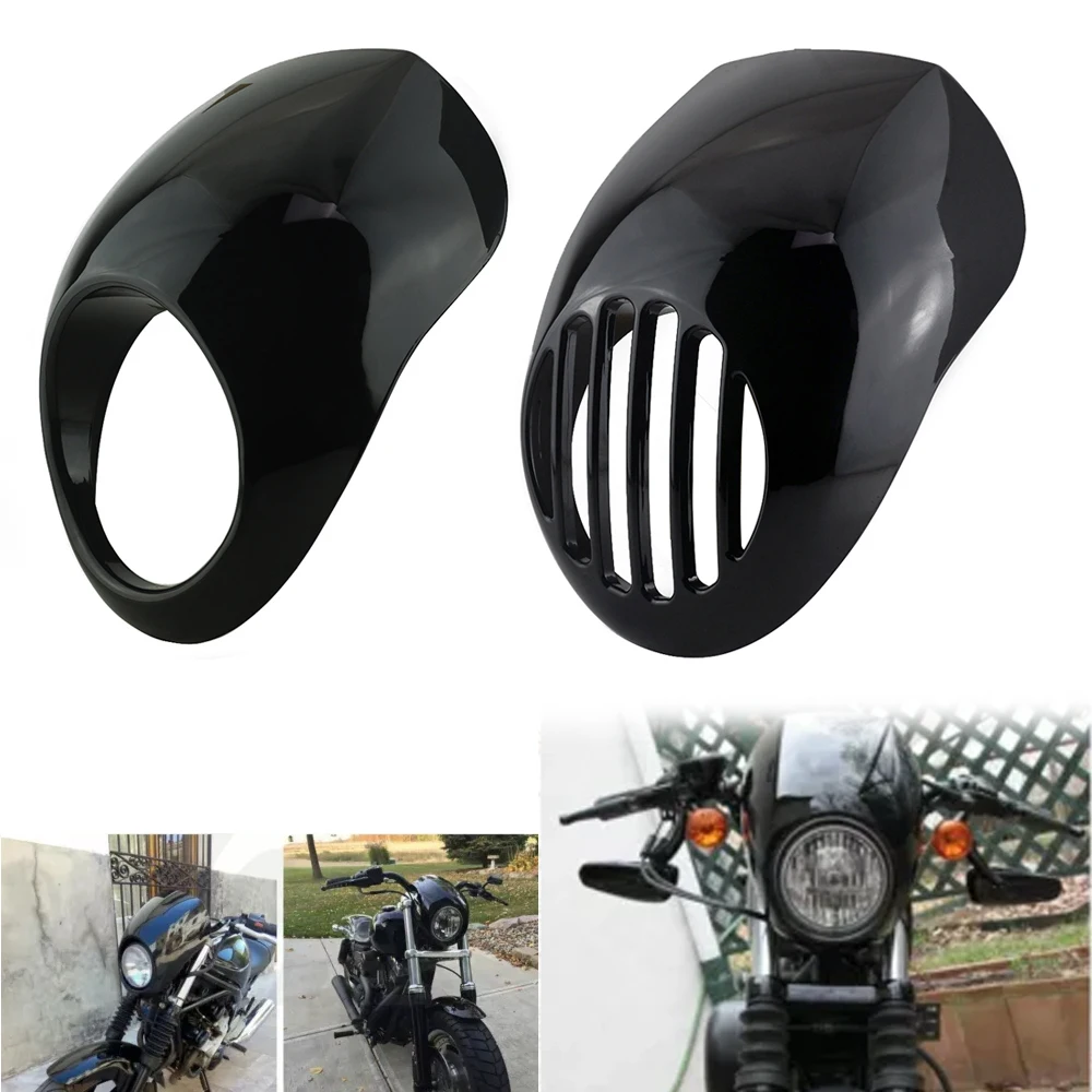 Motorrad schwarz Scheinwerfer Grill Verkleidung Abdeckung abs Kunststoff Windschutz scheibe für Harley 883 1200 Vorderrad gabel halterung Dyna Sportster Xlch Image