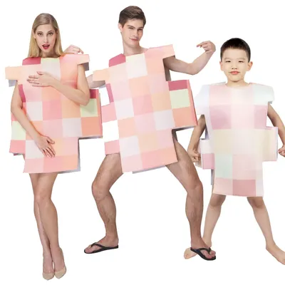 Paar Nackt Sims Kostüm Für Halloween Party Kinder Lustige Erwachsene Mosaik Kostüm Image