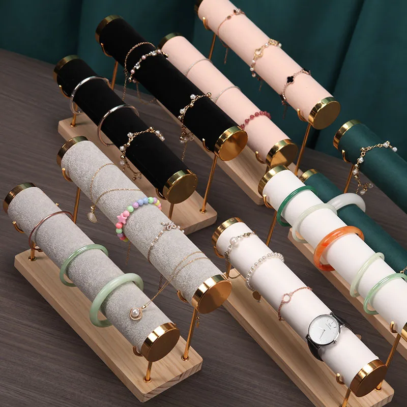 Massivholz Gold Armband Rahmen zweiten Stock abnehmbare Armband Blumen Display Stand Uhr Jade Armband Live Pendel Rahmen Image