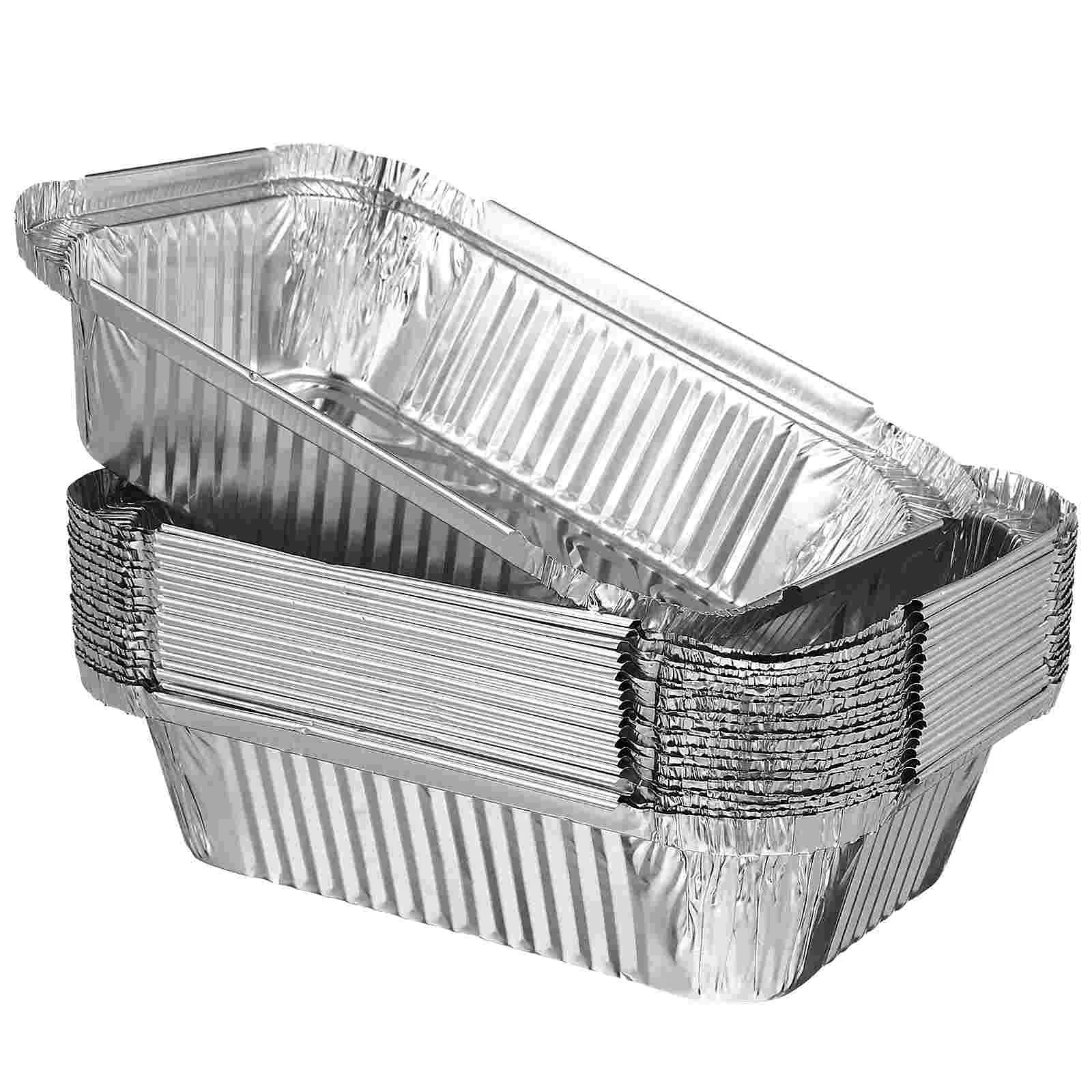 20-teilige Aluminiumfolienpfanne, Einweg-Ofenablage, großes Fassungsvermögen, Backblech, Grillpfanne, Küche, Esszimmer, Backformen, Pfannen, Folie Image