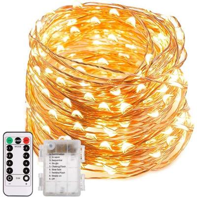 20 m lange Lichterkette mit 200 LEDs, wasserfestes Kupfer, 8 Modi, Timer-Funktion, Dekoration für Image