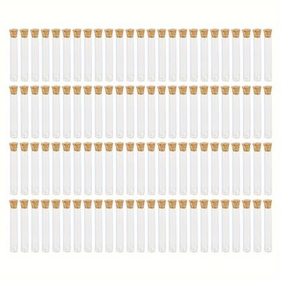 TEMU 100pcs 5ml Transparent Glass Test Tubes With Cork Stoppers, Mini Reusable Craft & Cosmetic Bottles, Party Decorative Jars, Hand Wash Only, Pvc-free, Valentine's Day & Graduation Gifts Image