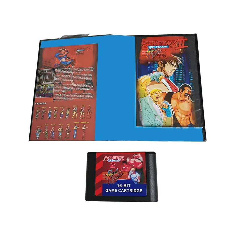 16 Bit Game Cartridge - Final Fight in Street Of Rage 2 MD Card For PAL and NTSC Original Genesis/Mega Drive Video Game Console