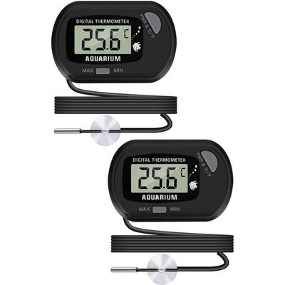 LCD-Digital-Aquarium-Thermometer mit Saugnäpfen und wasserdichter Sonde für Aquarium,