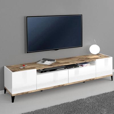 Ahd Amazing Home Design - Moderne TV-Bank mit Schubladen 200x40 cm weiß hochglanz Young Wood