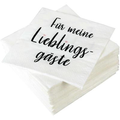 Hochwertige Servietten ( 40er Pack ) 33x33 cm, 3-lagig - Partyservietten mit Motiv Lieblingsgäste