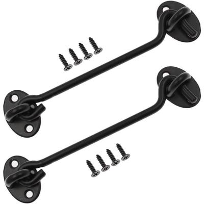 Sollbry - 2er-Pack 15,2 cm Türriegel, 15,2 cm Haken- und Ösen-Türriegel, einfaches Schloss für Image