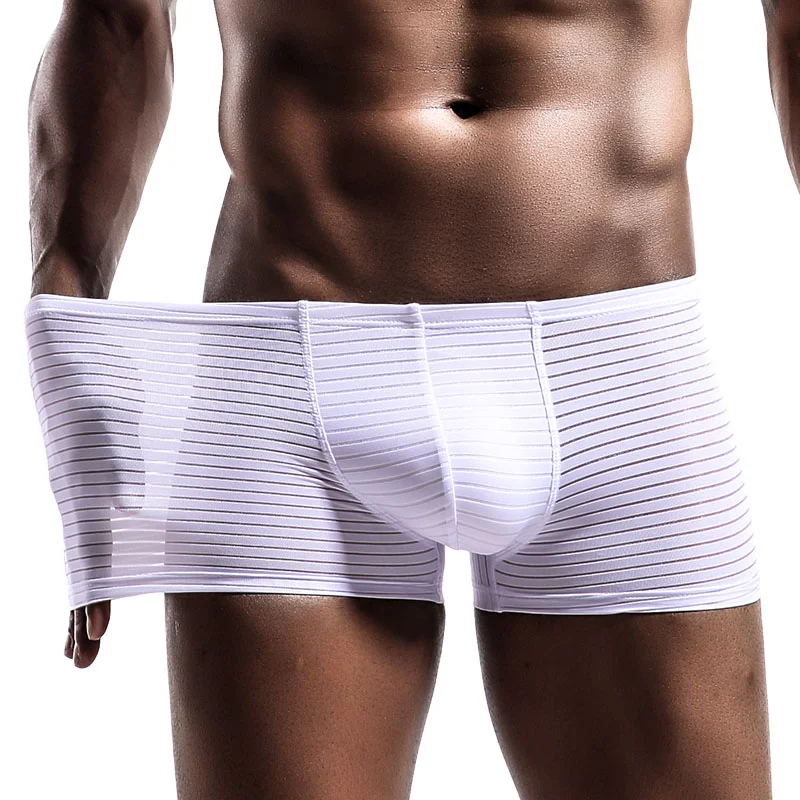 Plus Size Herren-Shorts unter Höschen, L-3XL, U-Beutel, atmungsaktives Mesh, Boxer-Wäsche, Anti-Chafing, bequeme Slips, solide Unterwäsche Image