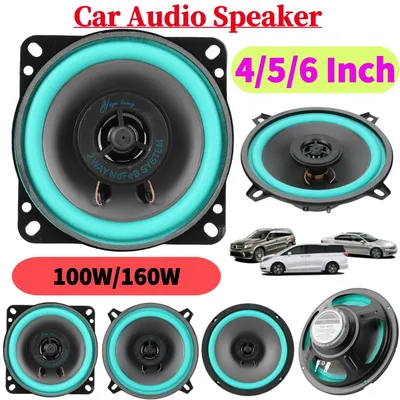 4/5/6 Inch Car Speaker 100W/160W HiFi Coaxial Subwoofer Universal Automotive Audio Music Full Range