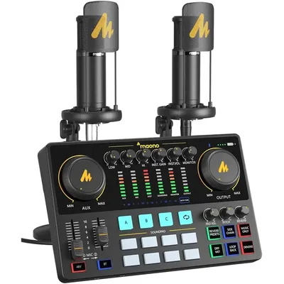 MAONO-MaonoCaster-Podcast Equipment Bundle for 2-includes All-in-one Audio Interface with Premium