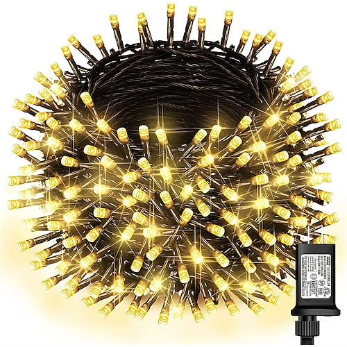 Außenbaumlichter wasserdicht 10-100M LED Funkel-Lichterkette mit 8 Modi Steckdosen Feenlichter Fenster grün Draht Feiertagsdekoration Image