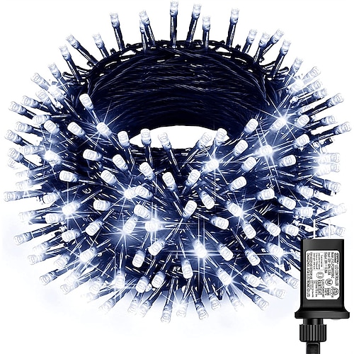 Außenbaumlichter wasserdicht 10-100M LED Funkel-Lichterkette mit 8 Modi Steckdosen Feenlichter Fenster grün Draht Feiertagsdekoration Image