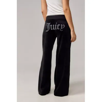 Juicy Couture UO Exclusive Black Ida Velour Track Pants - Black XS at Urban Outfitters