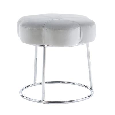 Flower Vanity Stool Vanity Stools by Linon Home Décor in Grey