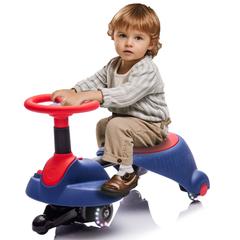 360-Degree Steering Wheel Ride-On Car with Shock Absorbing PU Wheels