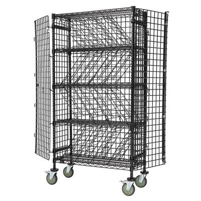 Quantum Food Service M1448-69BWSECBK 74"H Commercial Wine Rack w/ () Bottle Capacity, Black