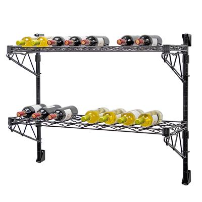 Quantum Food Service WC14-1436WBK-2 Commercial Wine Shelf w/ 18 Bottle Capacity, Black