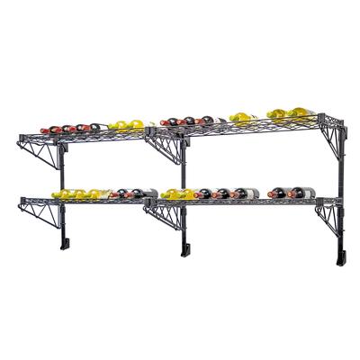 Quantum Food Service WC34-1436WBK-4 Commercial Wine Shelf w/ 36 Bottle Capacity, Black