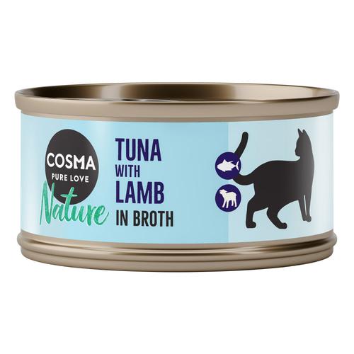 24x70g Cosma Nature Thunfisch mit Lamm Katzenfutter Nass - 20+4 gratis!