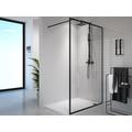 Porta per doccia walk-in 140 x 200 cm Vetro temperato Nero opaco - AMBERI