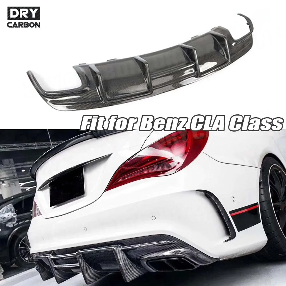 Auto Paraurti Posteriore Diffusore per Mercedes-Benz Classe CLA W117 C117 Sport CLA45 AMG 2013-2019 Diffusore Posteriore In Fibra di Carbonio Lip Spoiler