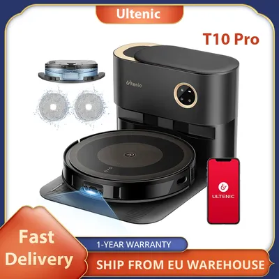 Ultenic t10 pro Roboters taub sauger mit Selbst entleerung station, 4000pa Absaugung, Dual Spin Image