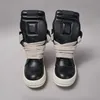Ricks Herrenschuh, schwarze Lederstiefel, Outdoor-High-Top-Freizeitschuh, Jumbo-Schnürsenkel, Owens