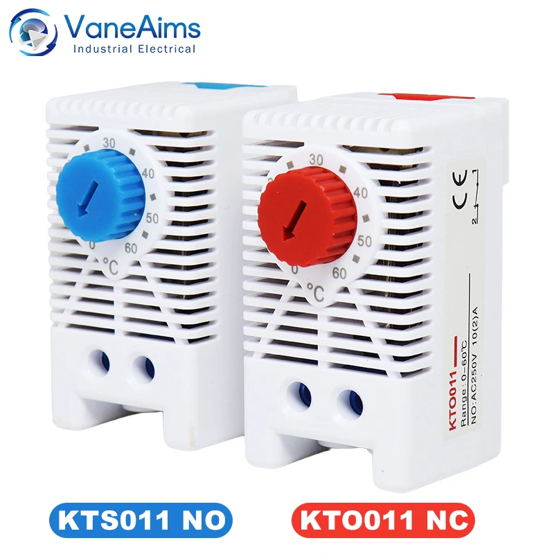 KTO011 KTS011 Mechanischer Schalter NO NC Temperaturregler AC220V Industriethermostat DIN-Schienenschrank-Temperaturregler 60 ℃ Image
