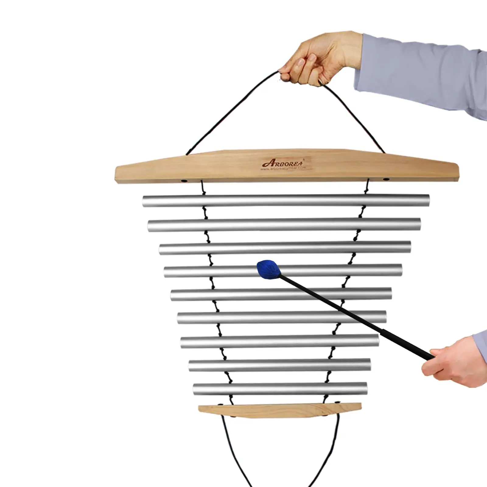 Arborea Swinging Wind Chimes mit Stick-Klingeltönen, Yoga-Meditation, Klangheilung, Percussion-Musikinstrument, 9-Ton Image