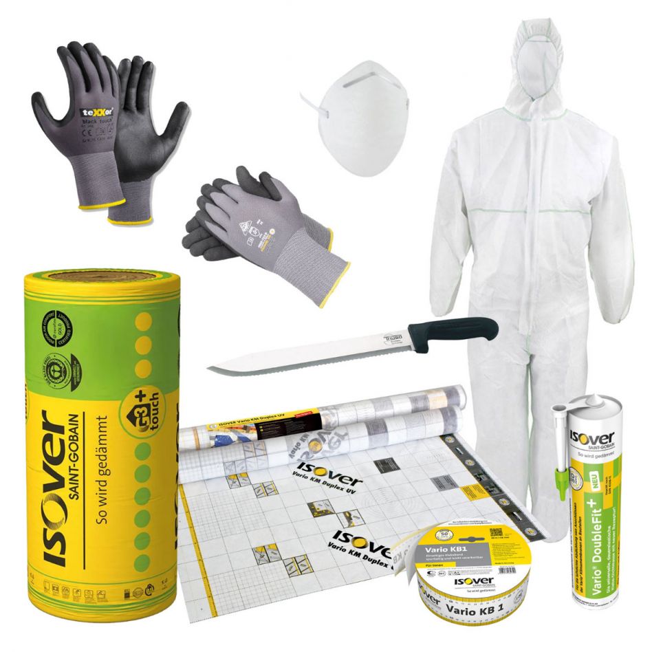 ISOVER Dachdämmung Komplett-Set für Dachausbau, 035, 100 m² Fläche,180 mm Image