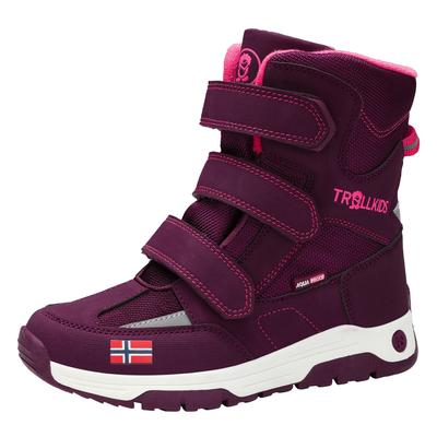 Klettstiefel TROLLKIDS "Lofoten Winter", Gr. 39, rot (rotwood, sweet cherry), Textil, Synthetik, mehrfarbig, sportlich, Schuhe, wasserdicht Image