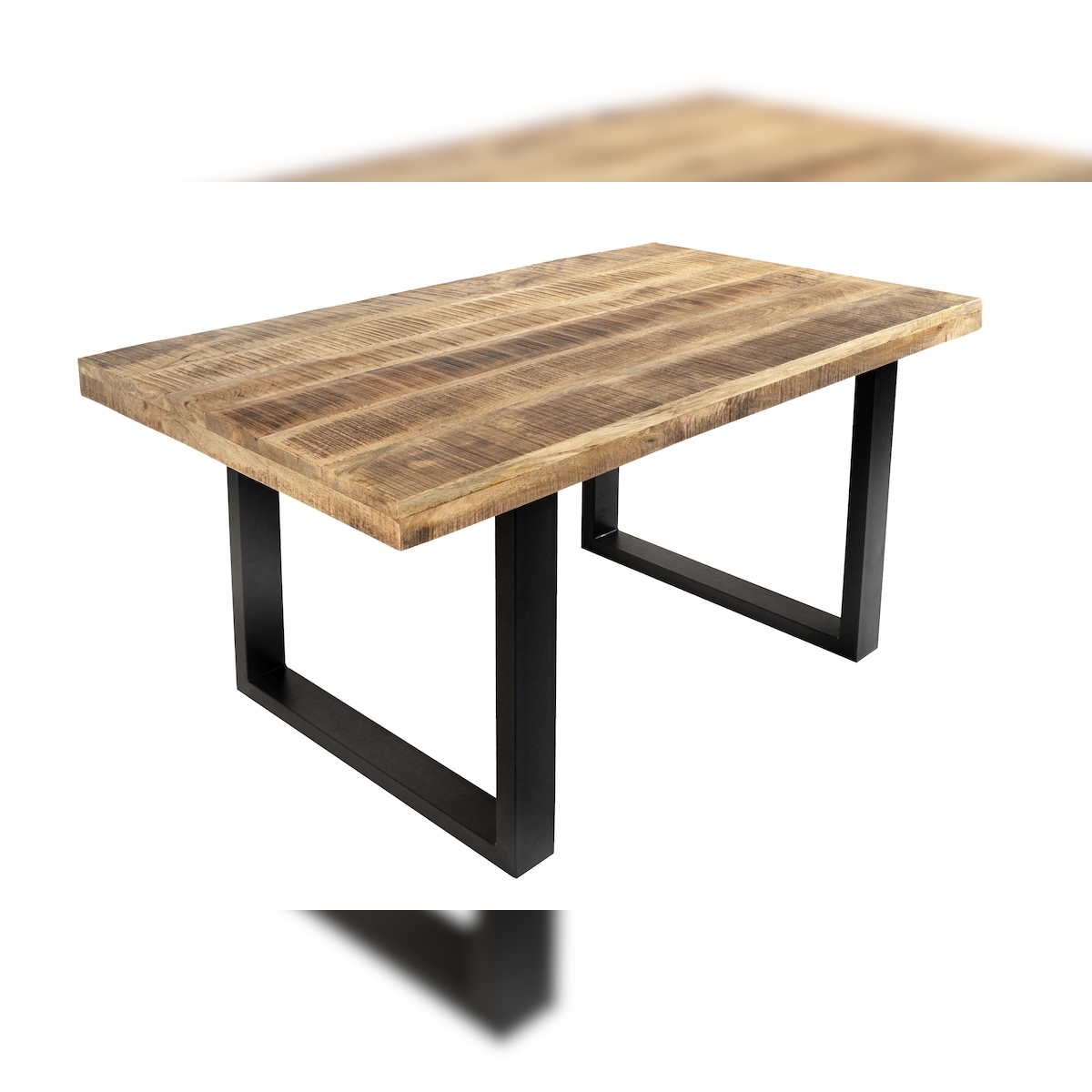 Möbelliebling Esstisch Mango Massiv naturfarben 120 x 80 cm U-Gestell schwarz RIO Image