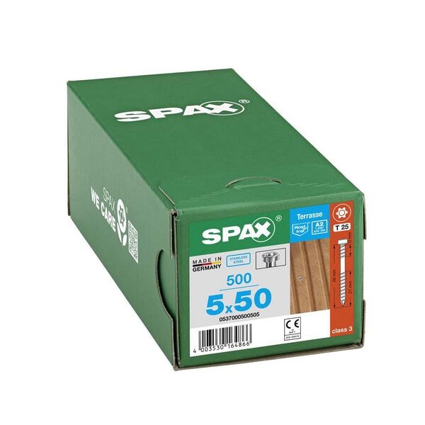 SPAX Terrassenschrauben T25 Zylinderkopf Edelstahl A2 5 x 50 mm 500 Stück Image
