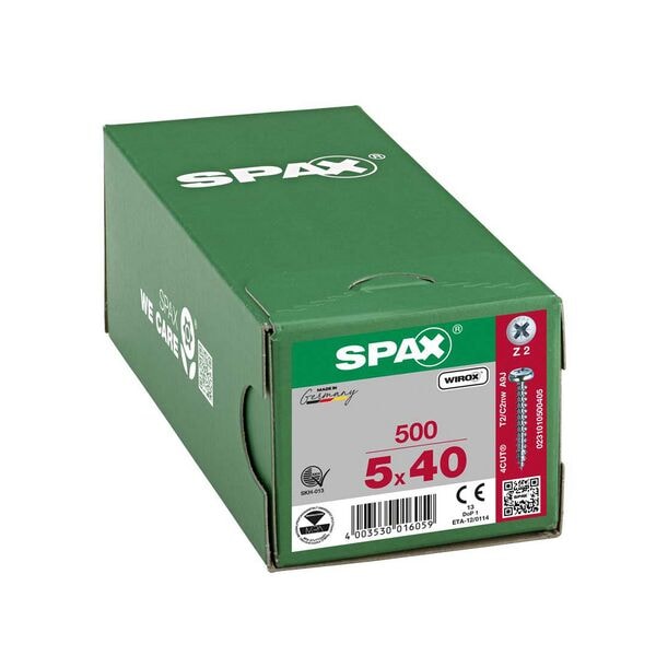 SPAX Universalschrauben Z2 Halbrundkopf WIROX 5 x 40 mm 500 Stück Image