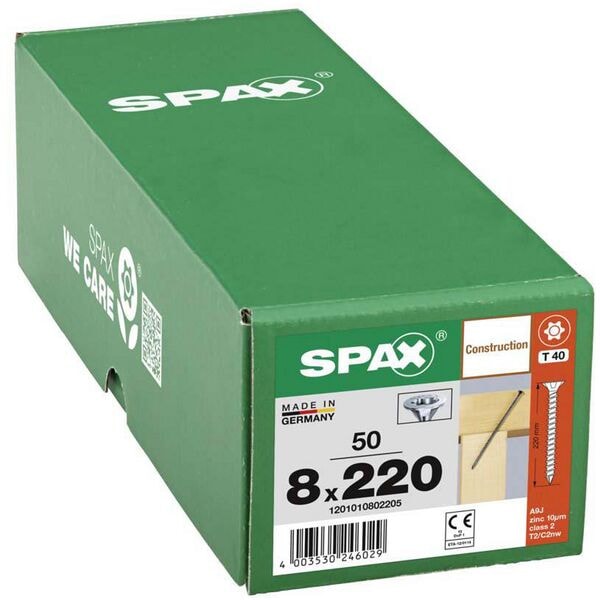 SPAX Holzbauschrauben T40 Senkkopf WIROX 8 x 220 mm 50 Stück Image