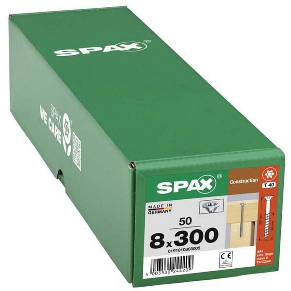 SPAX Holzbauschrauben T40 Senkkopf WIROX 8 x 300 mm 50 Stück Image