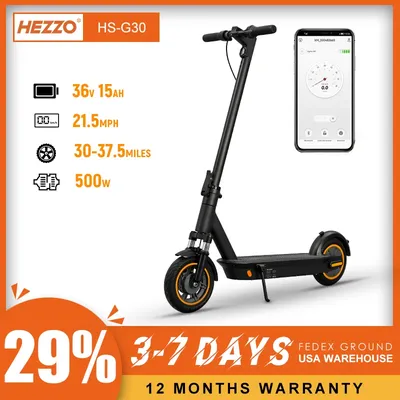 HEZZO G30 Meicang Electric Scooter 36v 15.6Ah 500W 21.8Mph Powerful 10 inch Maximum 37.5MILES Long