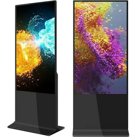 65 Digital Signage Displays 4K NonTouch-Screen Kiosks Advertizing IPS Full HD LCD Screen Floor Standing Digital Signage Interactive Display with WiFi HDMI/USB Input Auto AD Player Android OS