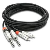 Hosa HPR-003X2 Dual REAN 1/4 TS to RCA Pro Stereo Interconnect Cable 3 Feet BLACK