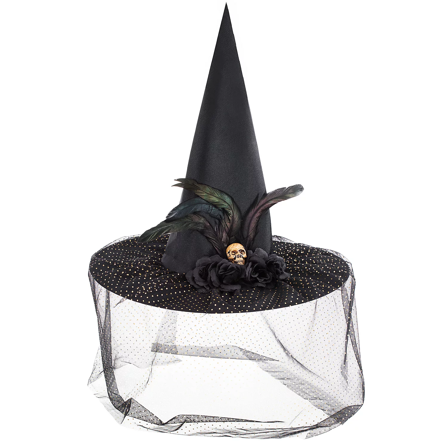 Hexenhut Totenkopf, schwarz/gold Image